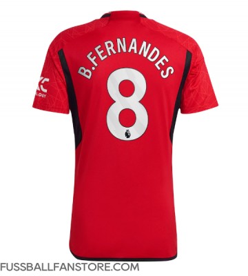 Manchester United Bruno Fernandes #8 Replik Heimtrikot 2023-24 Kurzarm